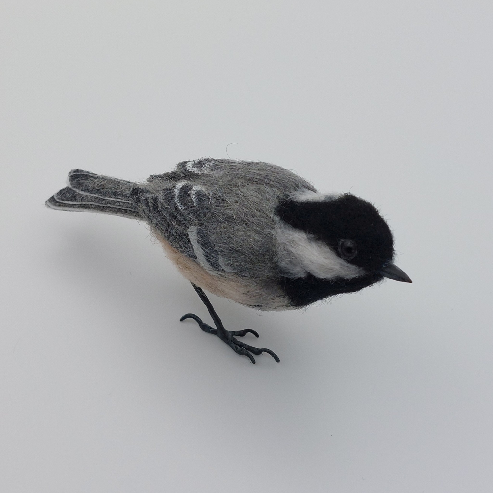 Coal Tit : Unique handmade needle-felted wildlife sculpture.