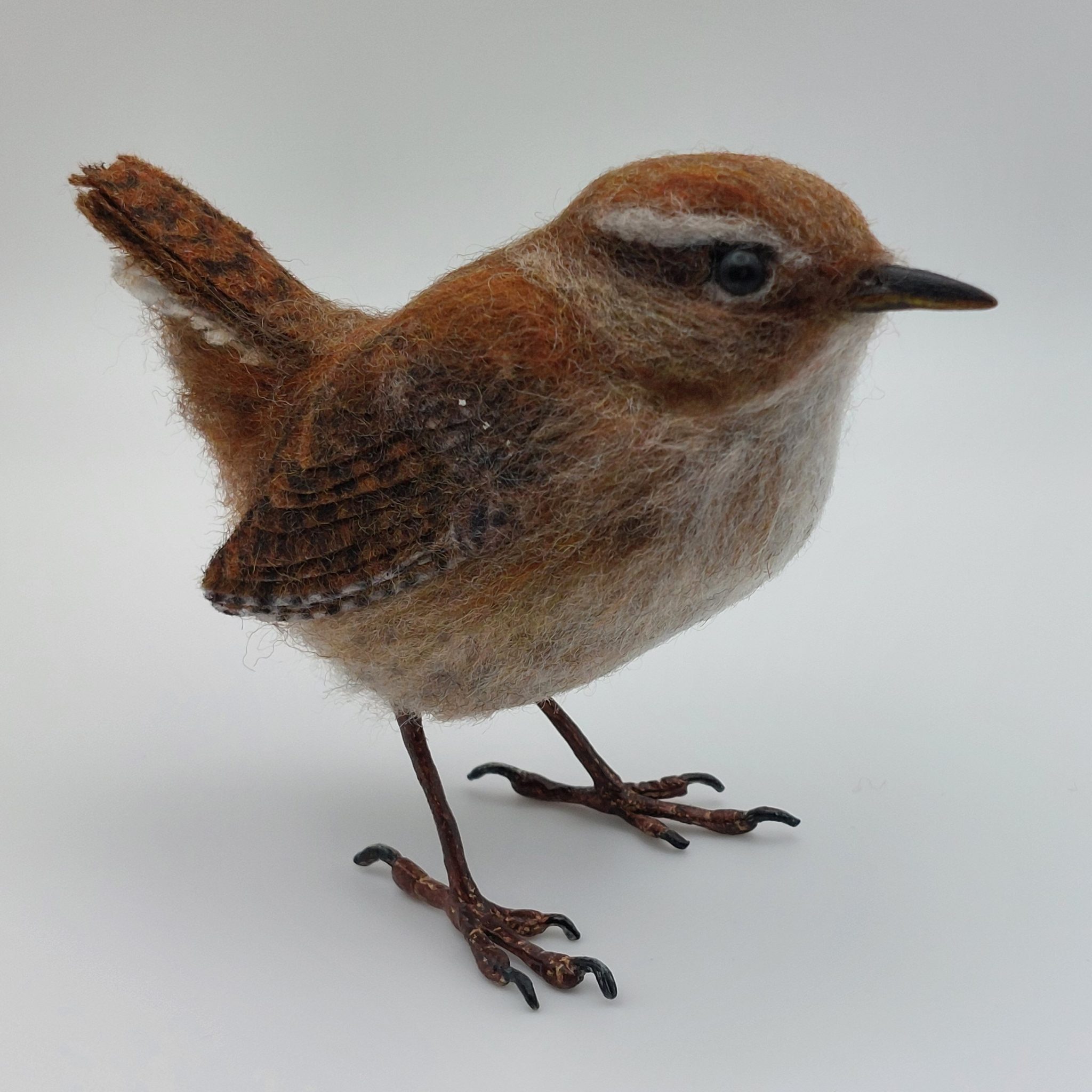 Wren  : Unique handmade needle-felted wildlife sculpture.