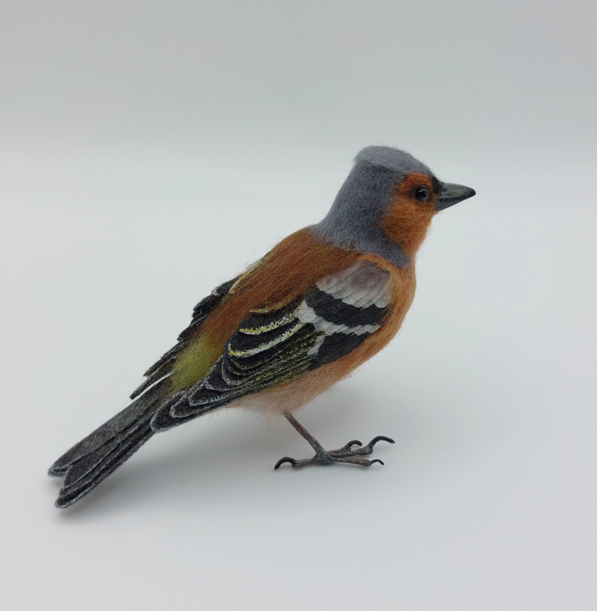 Chaffinch:  Unique handmade needle-felted wildlife sculpture.
