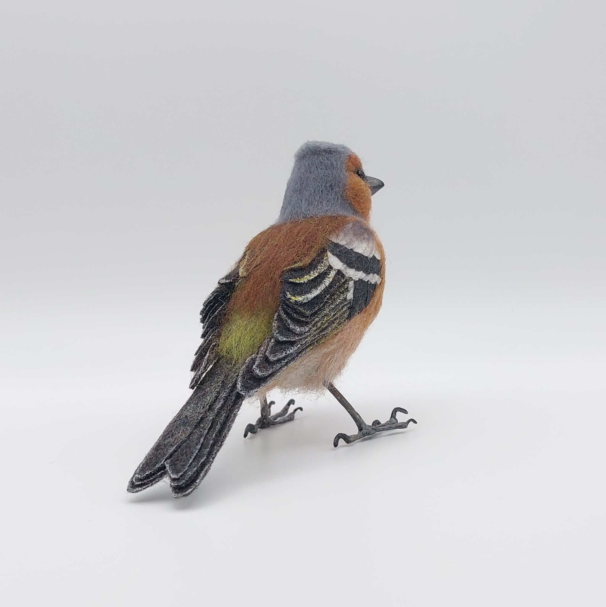 Chaffinch:  Unique handmade needle-felted wildlife sculpture.