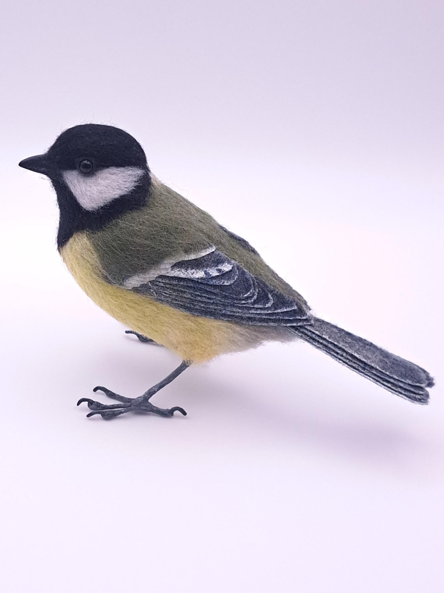 Needle Felted sculpture of a Great Tit