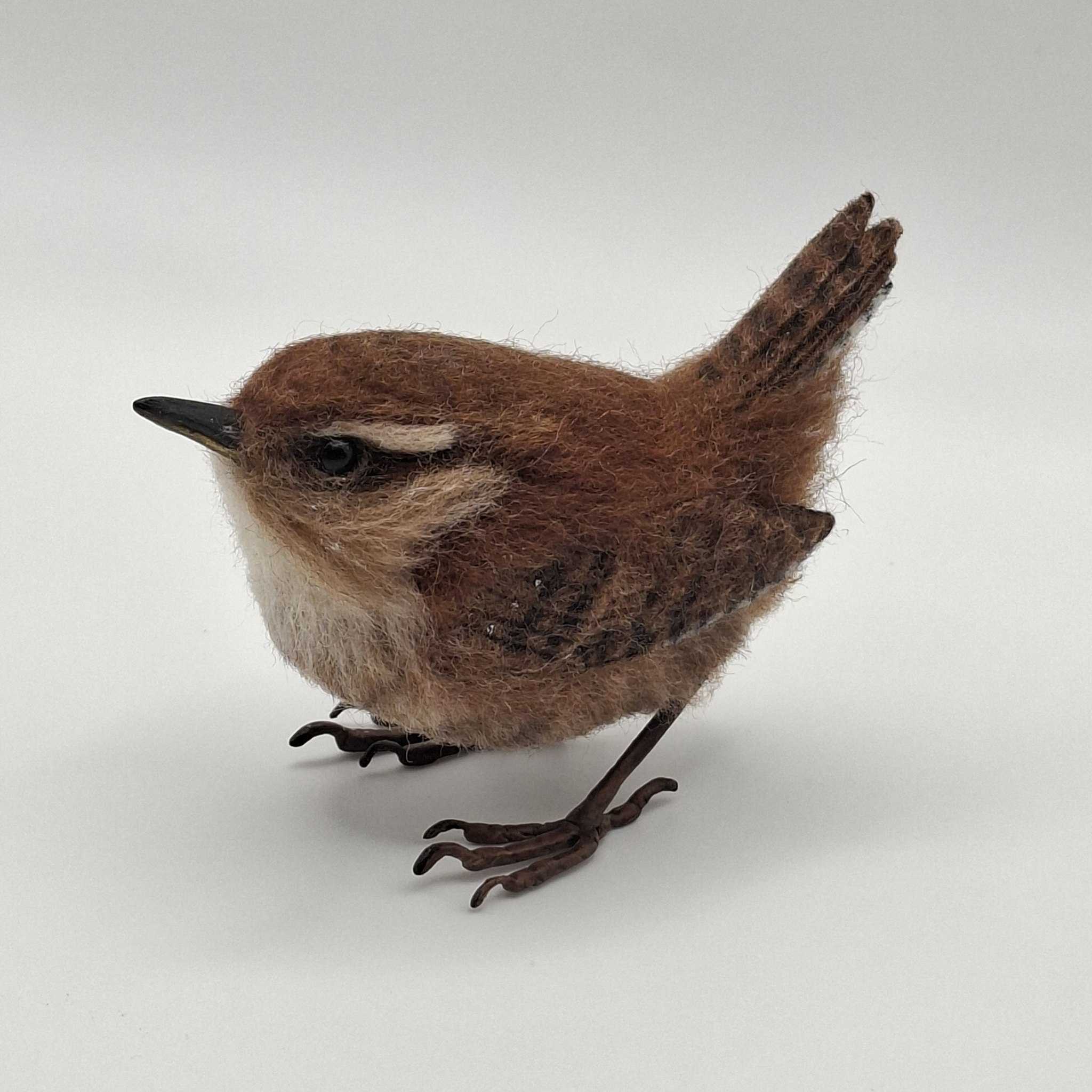 Wren:  Unique handmade needle-felted wildlife sculpture.  