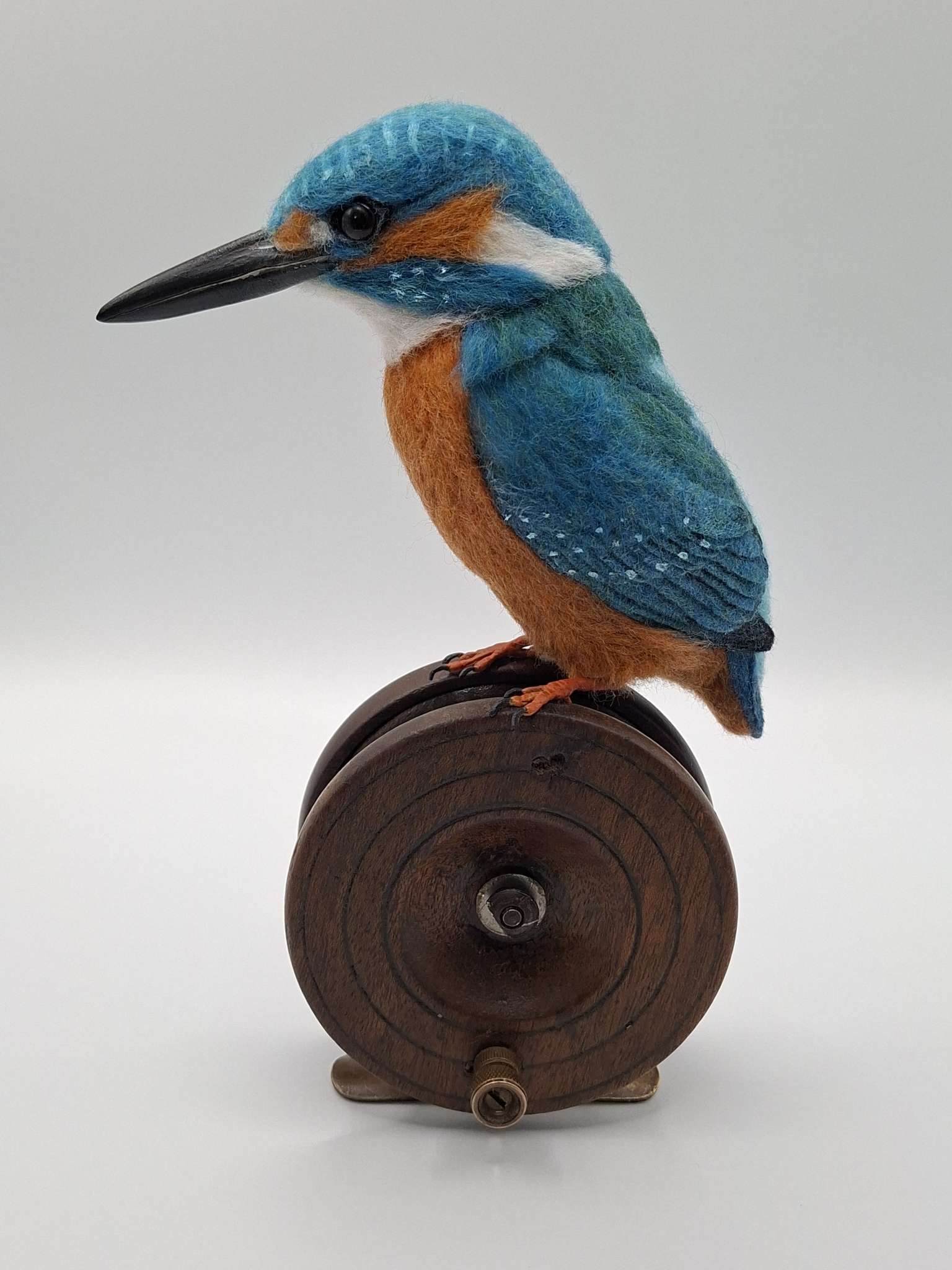 Kingfisher : Unique handmade needle-felted wildlife sculpture.  